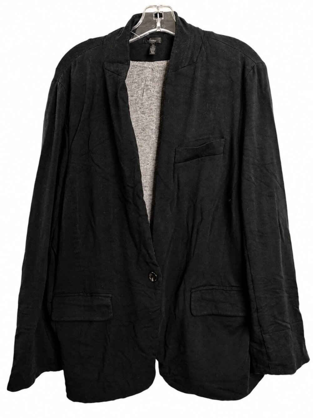 Soma Intimates Large Knit Single Button Blazer Black Soft Modal/Spandex EUC
